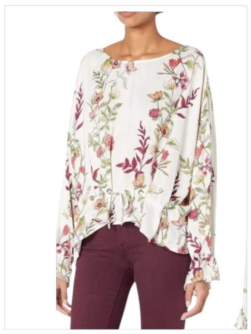 GUESS Blouse Top Women Long Sleeve Allyson Grommet Small